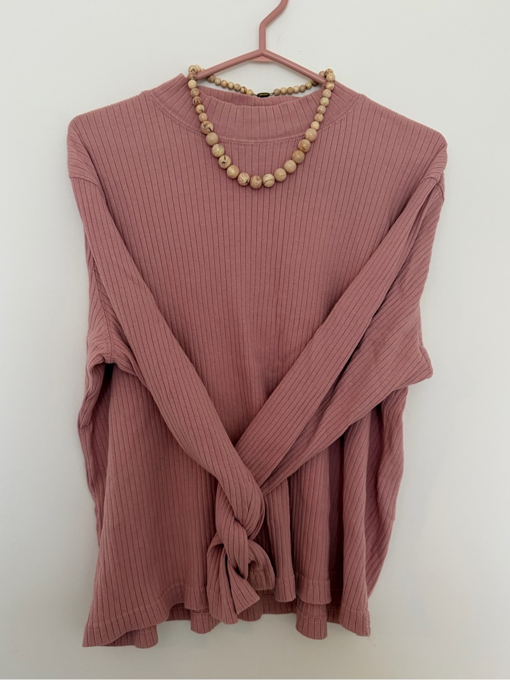 Vintage Northern Reflections ribbed pink long sleeve mock neck XL - Picture 2 of 5